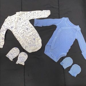 Carter’s preemie crossbody onesie w/ mittens